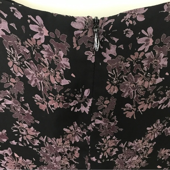 Vintage Talbots black and purple mini floral short sleeve midi dress - Picture 9 of 11